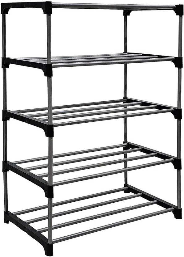 LOTSPEK 5 layer shoes rack for home shoe stand and outdoor shoe place Plastic Shoe Stand(BLACK, 5 Shelves, DIY(Do-It-Yourself))