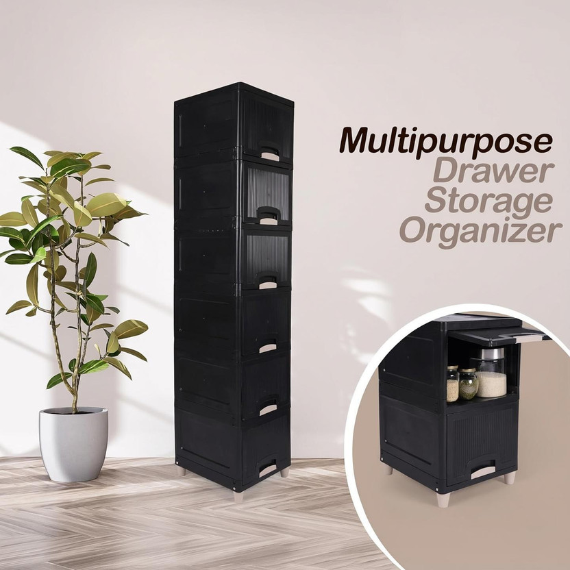 AK10ZONE 6 Compartments Plastic Floor Mount(Black)