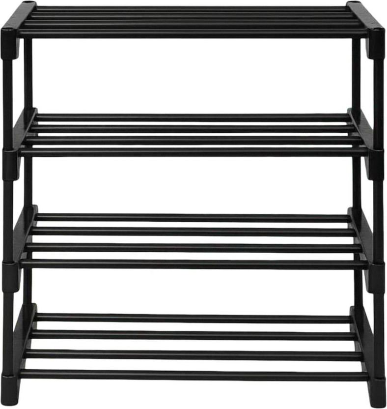 RKE 4 layer Rack Plastic Shoe Stand(Black, 4 Shelves, DIY(Do-It-Yourself))