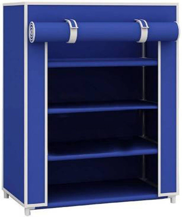 MEZIRE Plastic Shoe Stand(Blue, 4 Shelves, DIY(Do-It-Yourself))