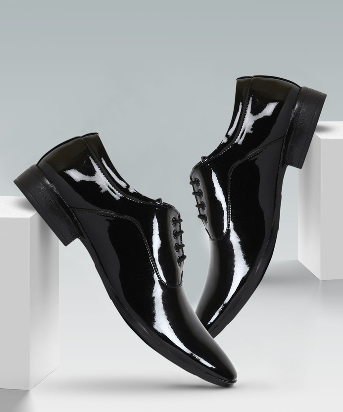 Black shining shoes formal clearance