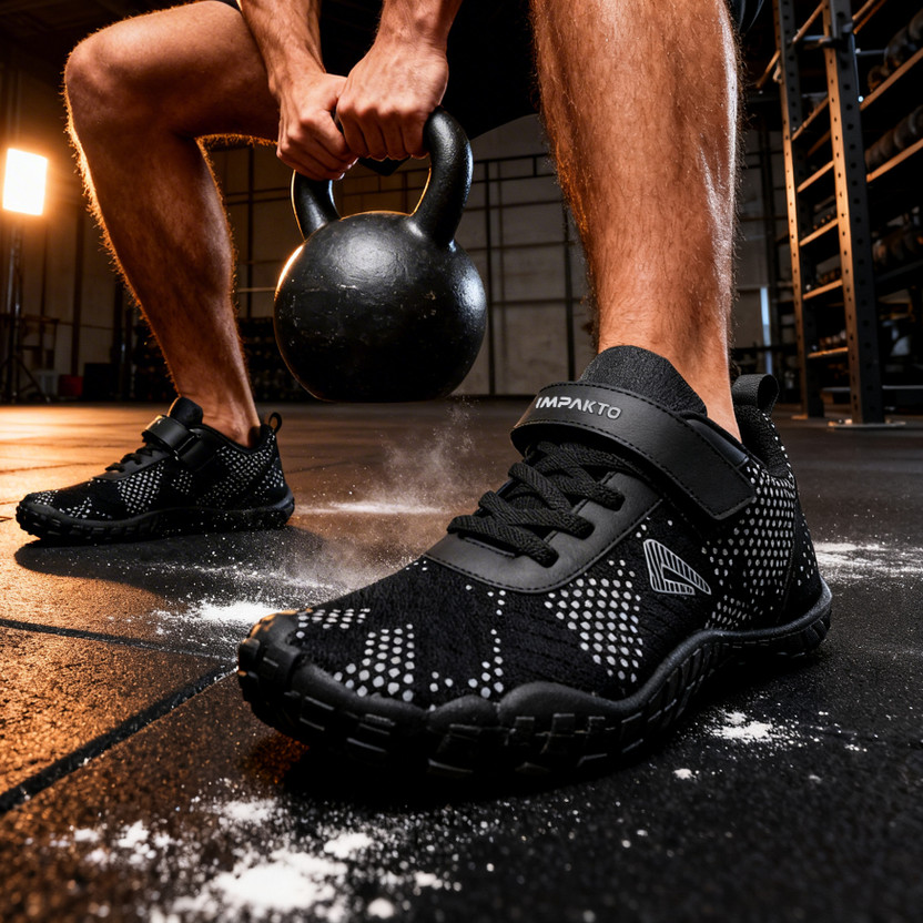 Impakto by Ajanta Wide Toe Box Gym,Training,Running, Walking Barefoot Shoes For Men(Black , 10)