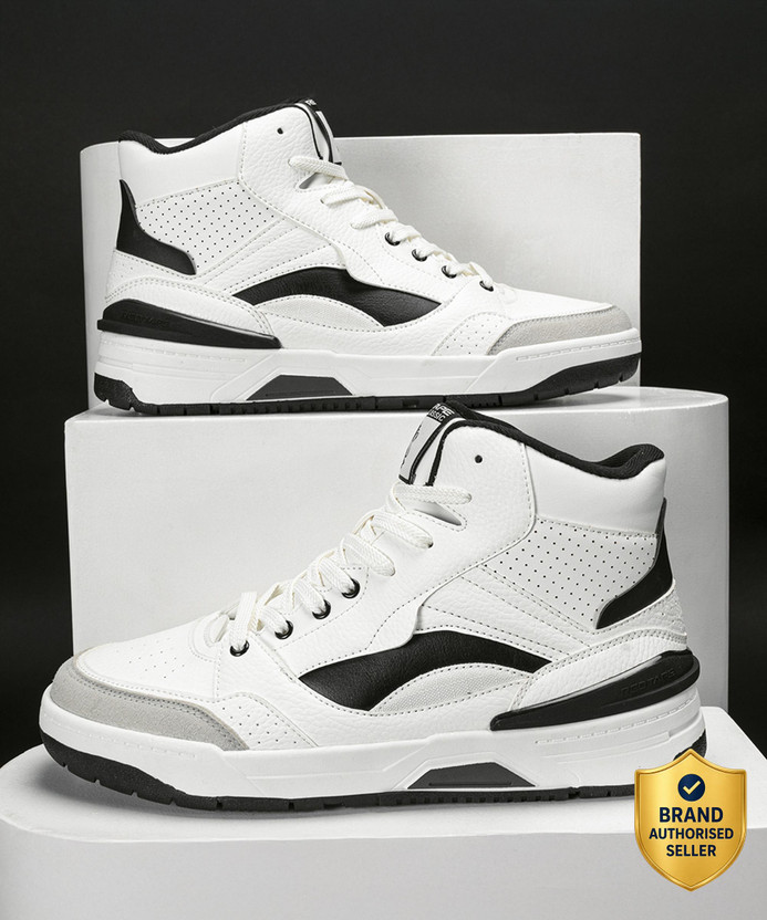 RED TAPE Casual Lifestyle Shoes|Soft Cushioned Insole, Slip-Resistance Sneakers For Men(White, Black , 10)