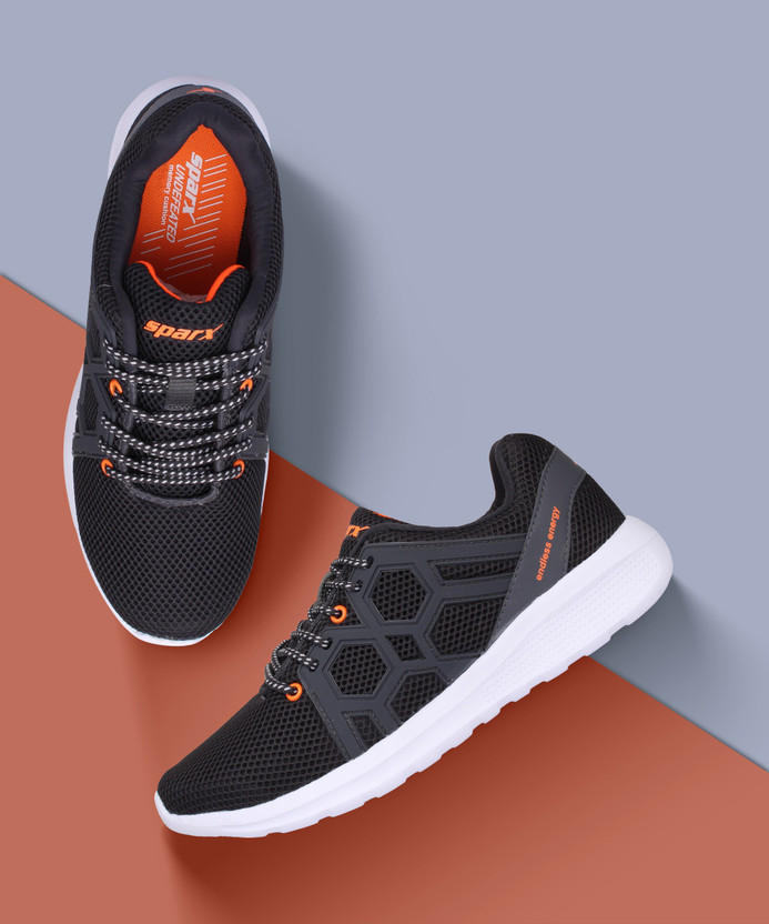 Sparx Men SM-421 Dark Grey Orange For 