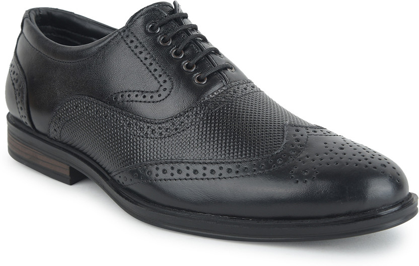 LIBERTY Fortune HOL-125E Formal Shoes With PU Sole | Lightweight & Comfortable Lacing Brogues For Men(Black , 6)