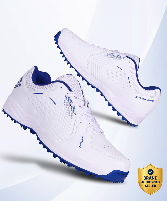 NIVIA Crick 500 Cricket Shoes For Men(White, Blue , 10)