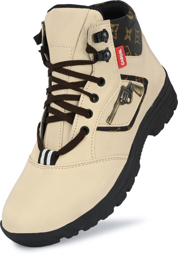 lejano lejano High Tops For Men(Brown, Beige, Black , 7) - Flipkart Deal