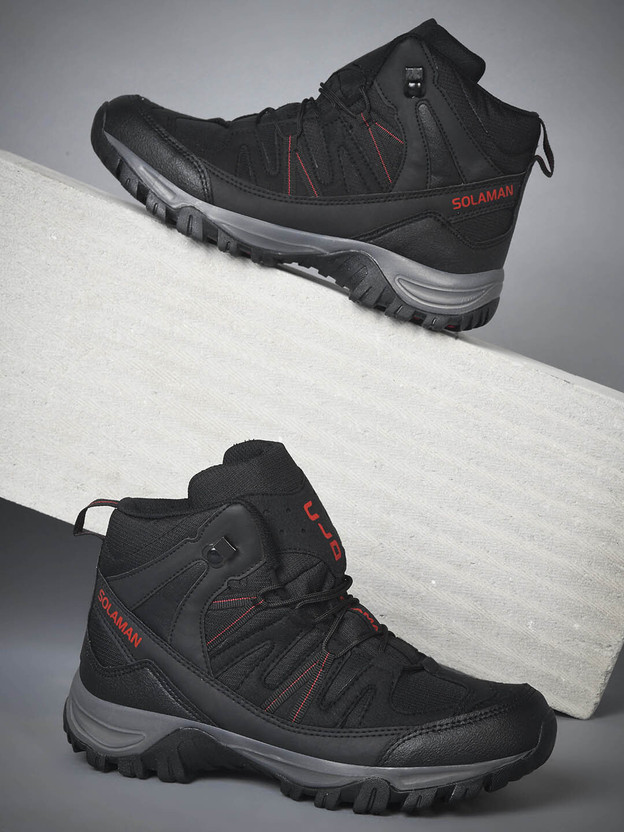 CLD HEEL-2 Hiking & Trekking Shoes For Men(Black, Red , 7)