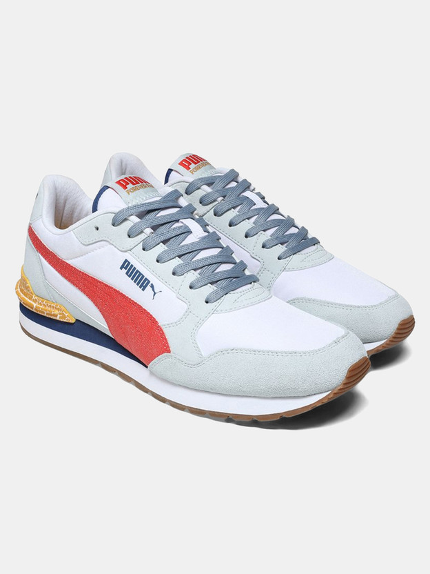PUMA St Runner V4 L Retro Run Sneakers For Men(White , 9)