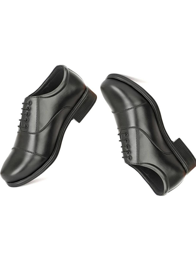 KATENIA Lightweight Faux Leather and Oxford Police Shoes Oxford For Men(Black , 6)