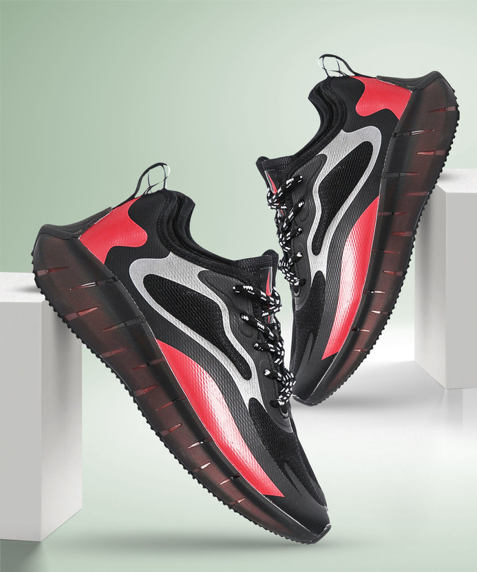 HOLTZMAN 029 Black Red Lace UP Sneakers 