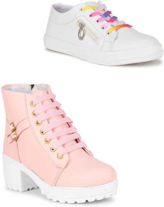 Buy CARRITO Stylish Combo of Casual Sneaker and Smart Wear Boots for Girls  and Women Sneakers For Women Online at Best Price - Shop Online for  Footwears in India 