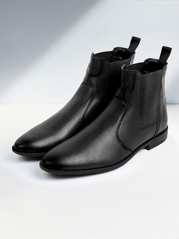 LOUIS STITCH Handmade Obsidian Black Chelsea Boots for Riding Biking for Men - RGCL - UK 9 Boots For Men(Black , 9)