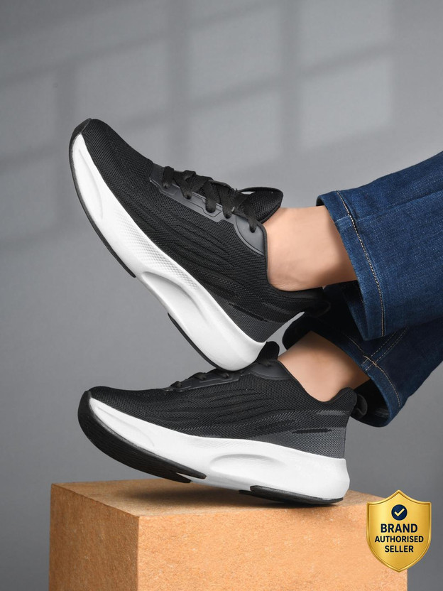 KILLER Cloud Lightweight,Comfortable,Trendy,Breathable, Sports Running Shoes For Men(Black, White , 9)