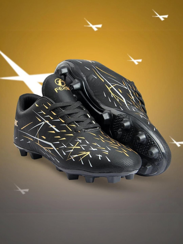 FEROC Wild FIRE Men Boys Unisex Kids Football Shoes For Men(Black , 8)