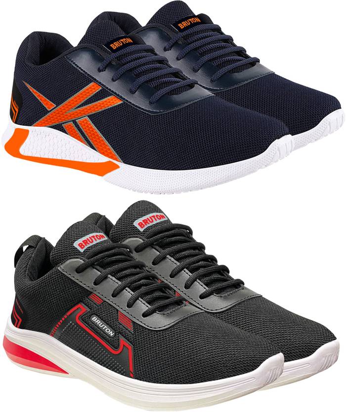 BRUTON Combo Pack of 2 Sports Shoes Running Shoes For Men Running Shoes For Men  (Black, Blue)