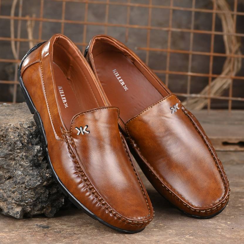 [Size 12] KILLER Synthetic Leather Slip-On Loafers For Men  (Tan)