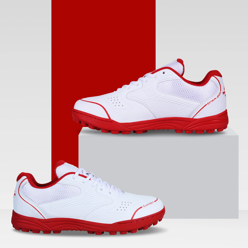NIVIA Cricket Shoes For Men(Red, White , 10)