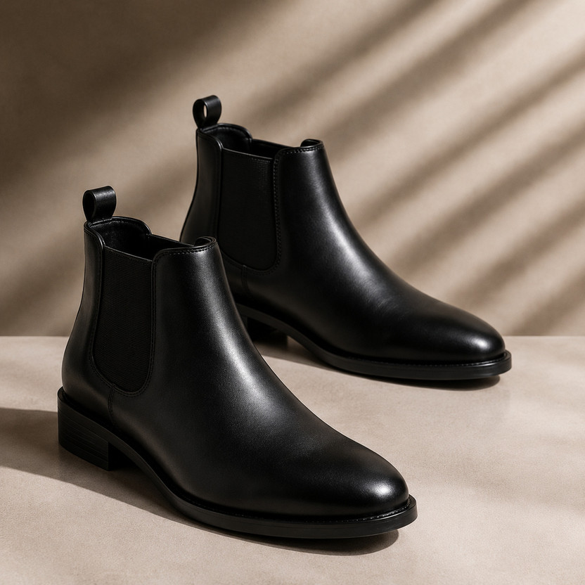 The Shoe Studio Boots For Men(Black , 6)