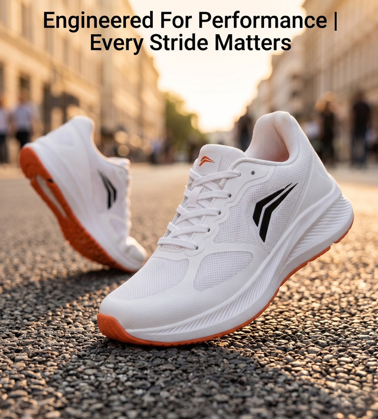 richerson RICHERSON RUNNING SHOES MENS,WALKING,GAMING,AND PLAYING SHOES Running Shoes For Men(White, Orange , 7)