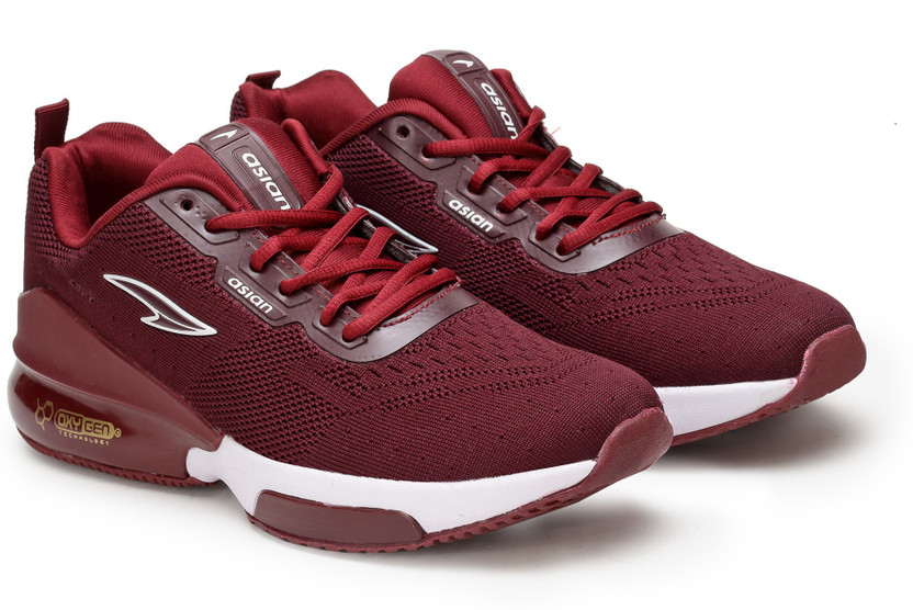 asian Oxygen-01 maroon Running shoes