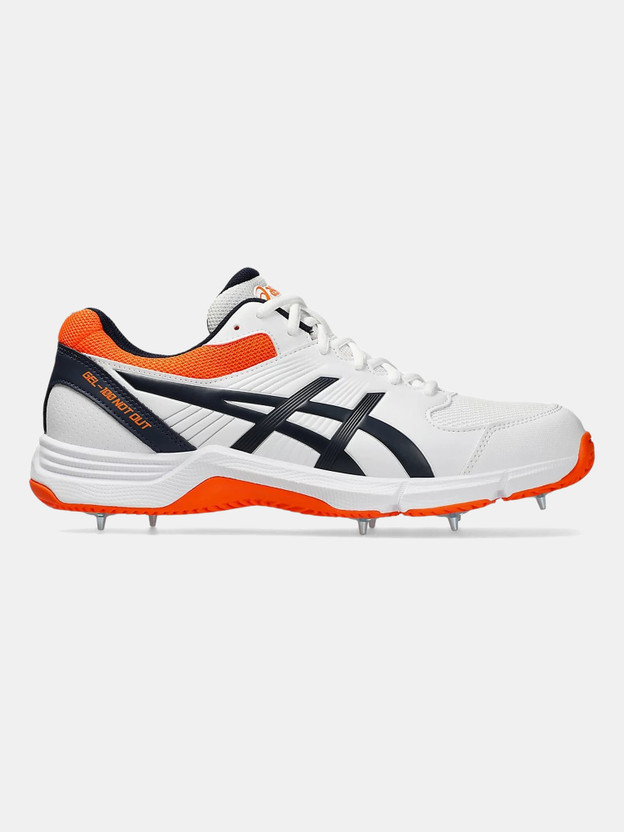 Asics GEL-100 NOT OUT Cricket Shoes For Men(White , 7)