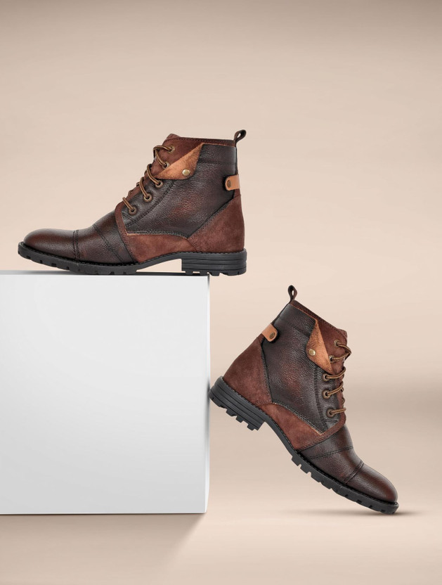 Allen Allen Cooper Genuine Premium Leather Luxury High-Top Ankle Boots For Men(Brown , 9) - Flipkart Deal