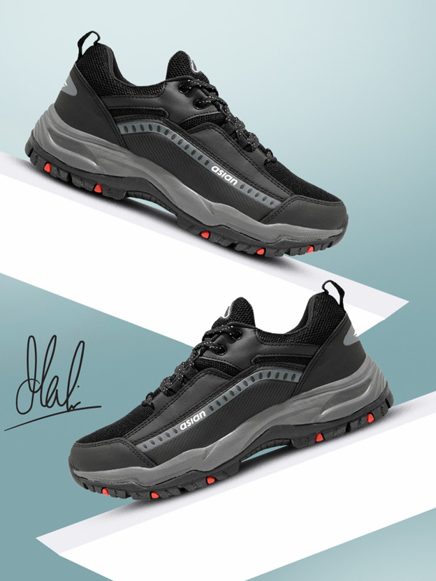 asian Everest-01 Sports,Gym,Training,Walking,Stylish Outdoors For Men(Black , 6)