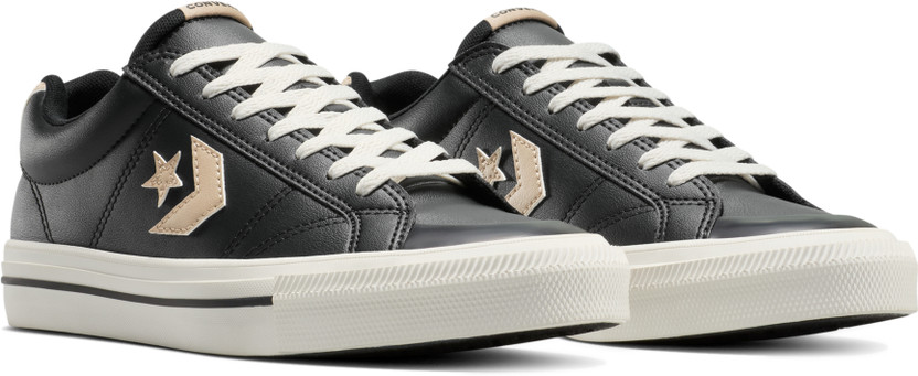 Converse Unisex Sport Casual Faux Leather Low Top Sneaker Sneakers For Men(Black , 10)