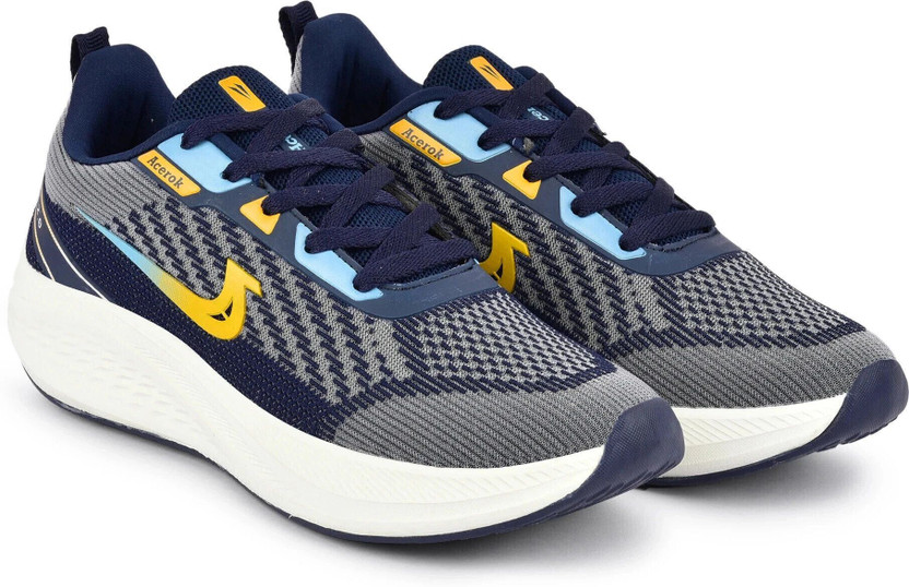 Acerok Acerok Global Men's Lightweight Running Shoes | Breathable Sports Shoes with EVA Sole Outdoors For Men(Navy , 8) - Flipkart Deal