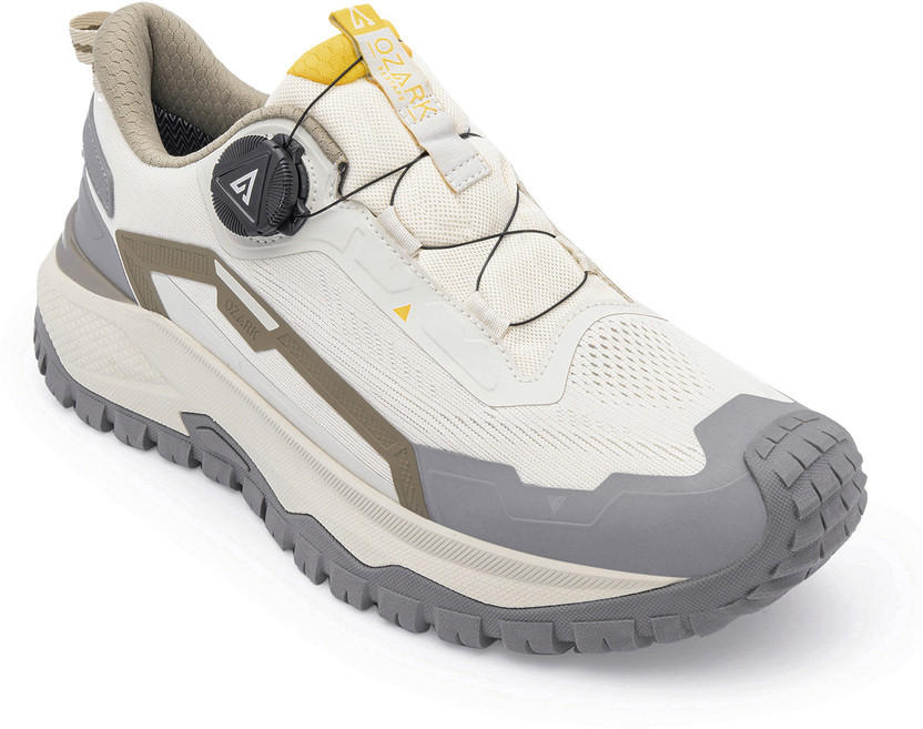 RED TAPE Ozark | Low-Cut Outdoor Hiking & Trekking Shoes For Men(Off White, Grey , 6)