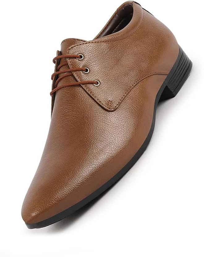 FAUSTO Basics Formal Office Outdoor Meeting Comfortable Shoes Lace Up For Men(Tan , 10)