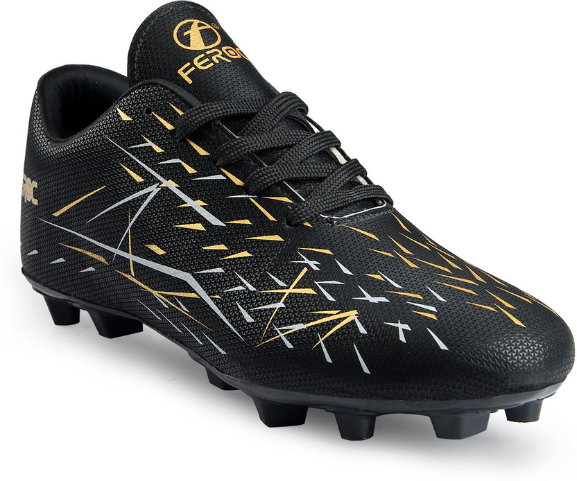 FEROC Football Shoes For Men(Black , 9)