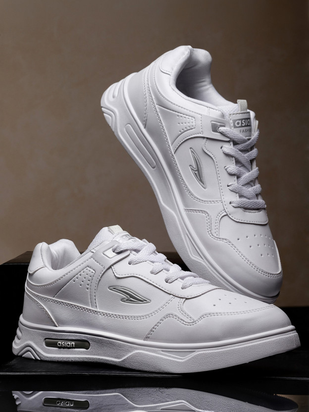 asian Casual Shoe | Soft Cushion Insole | Boston-01 Sneakers For Men(White , 7)