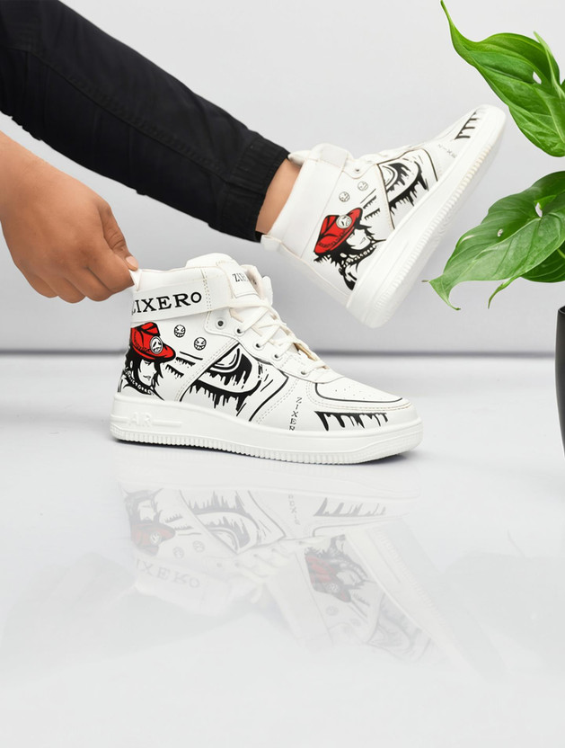 Zixer Alpha Korean Funky /Trendy Chunky Dancing Sneakers Shoes High Tops For Men(White , 7)