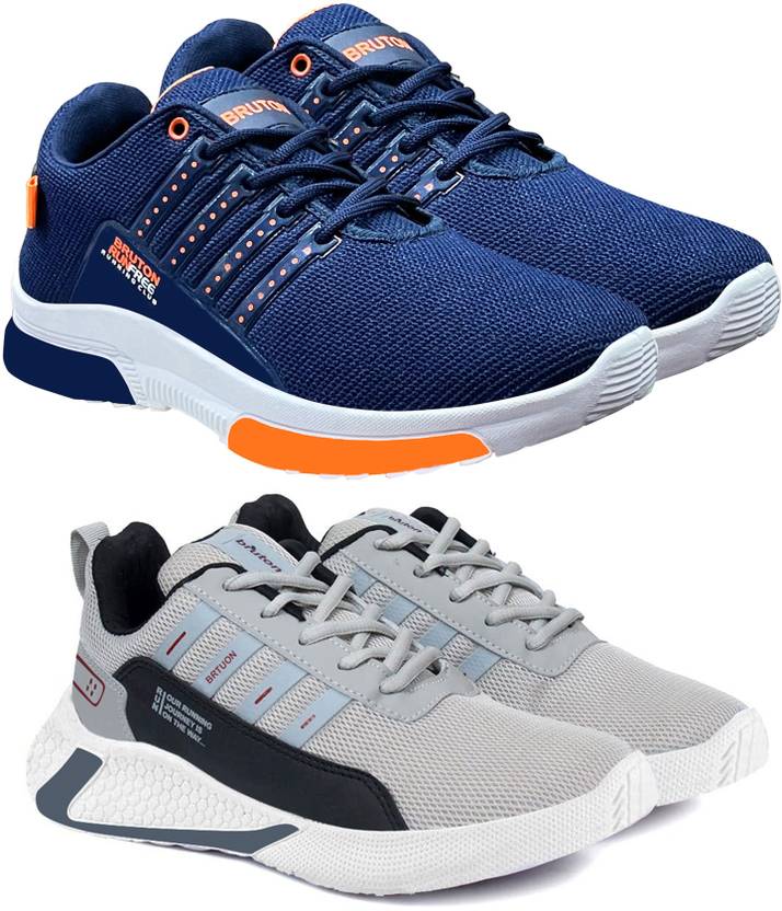 [Sizes ] BRUTON 2 Combo Sneaker Shoes Sneakers For Men  (Grey, Blue)