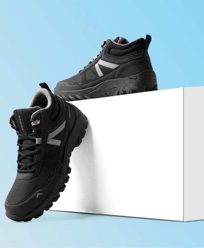 ADVENTRA SPORTS Mid Ankle Hiking Shoes for Men – Outdoor Trekking & Mountain Use Outdoors For Men(Black , 8.5)