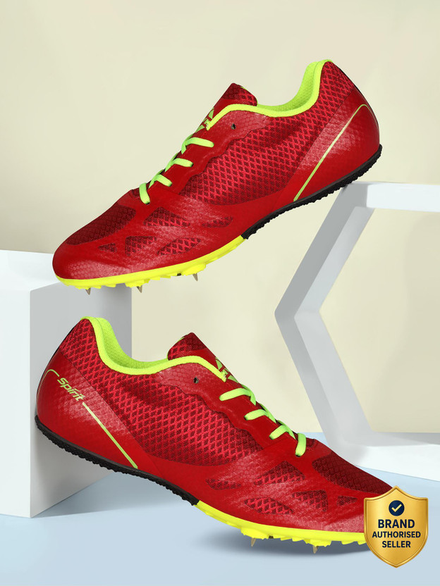 NIVIA SPIRIT Athletic Spikes Running Shoes For Men(Red , 6)