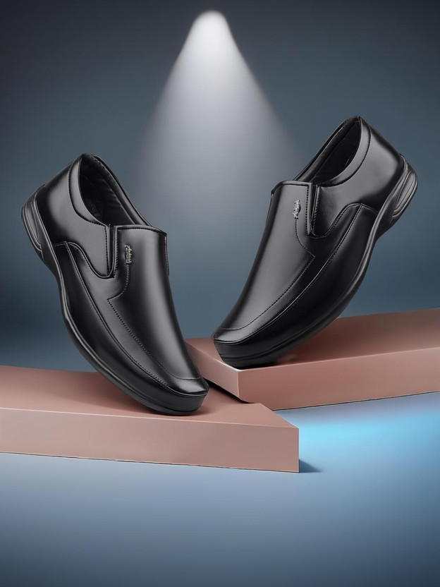 VibeStep VibeStep Men Black Formal Synthetic Leather Office Wear Shoes Slip On For Men(Black , 6) - Flipkart Deal