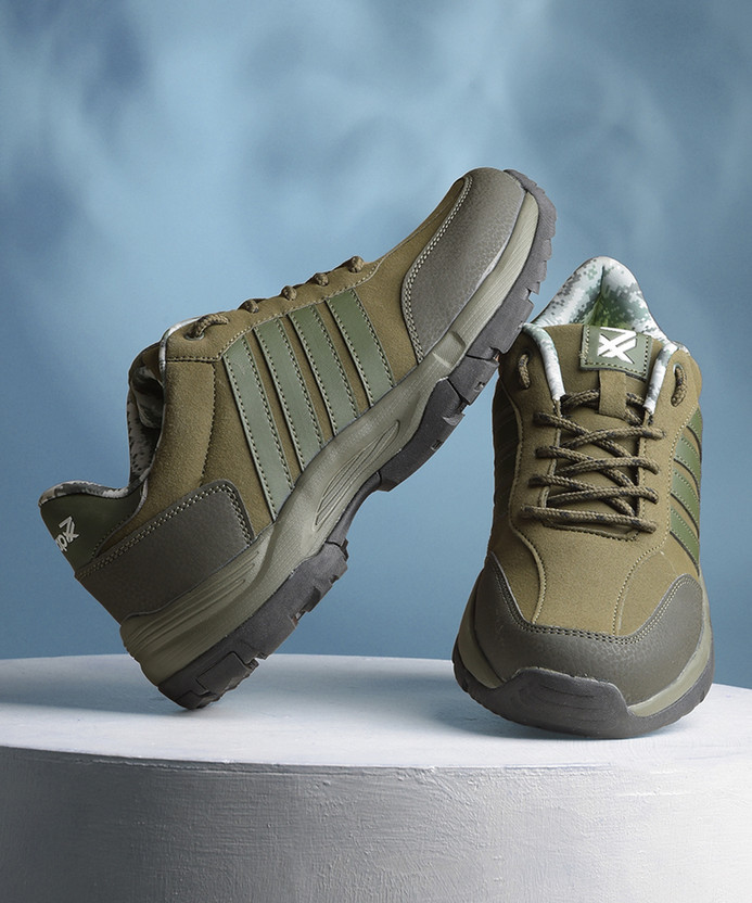 LIBERTY Leap7x COLUMBIA6E Sports Lacing Shoes With PU Upper|Suitable For Outdoor, Gym, Hiking & Trekking Shoes For Men(Green , 6)