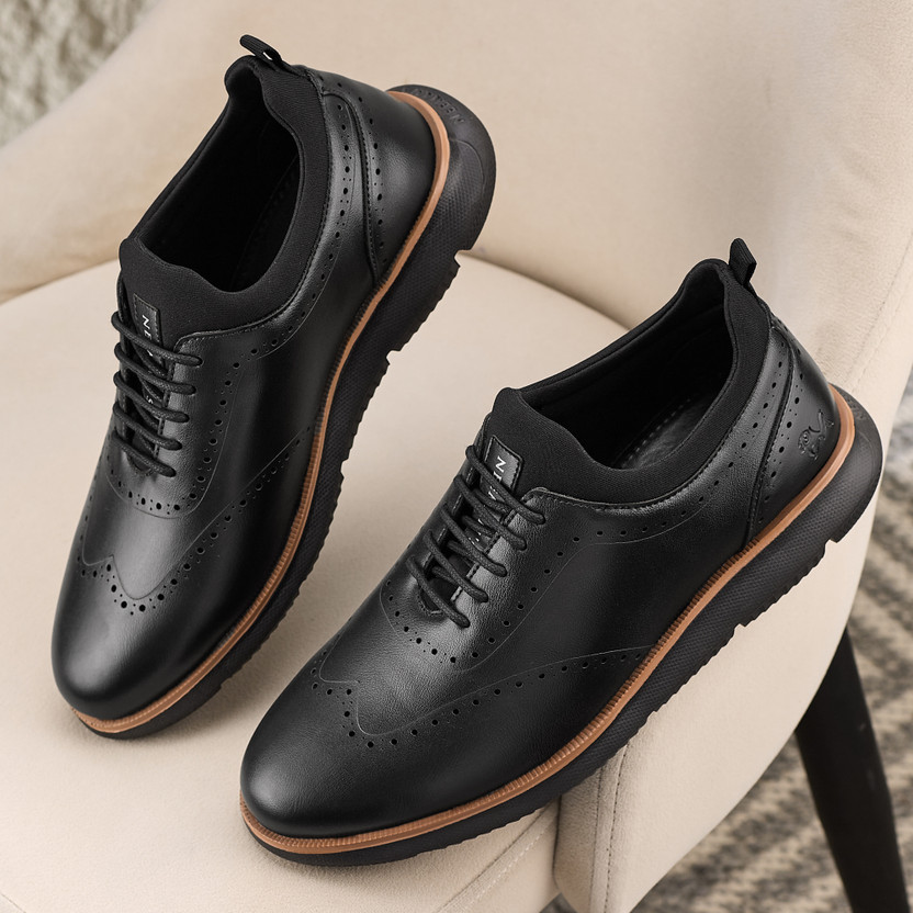 Neemans Neemans Crossover Brogues Casual Sneakers for Men | Comfortable, Versatile & Semi-formal Casuals For Men(Black , 10) - Flipkart Deal