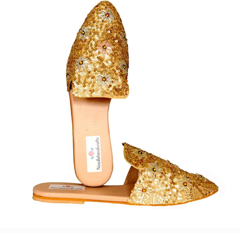 Needlehandicrafts Antique Gold Handcrafted MuleGolden (Numeric_5