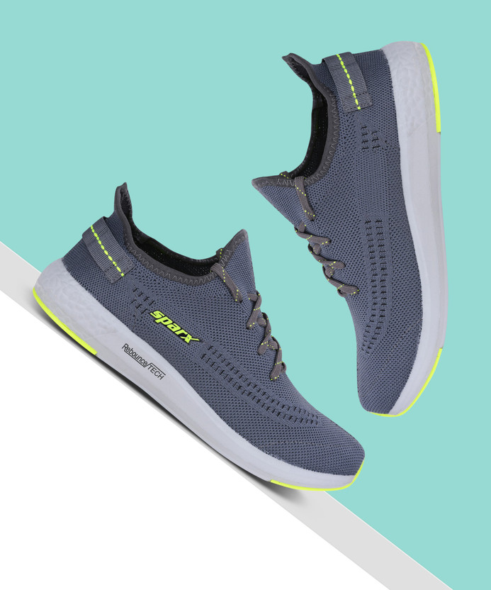 Sparx Men SM-482 Dark Grey Neon Green 