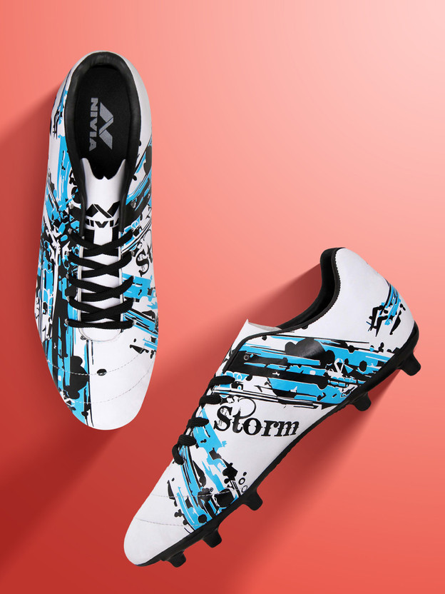 NIVIA Storm Football Shoes For Men(White , 6)