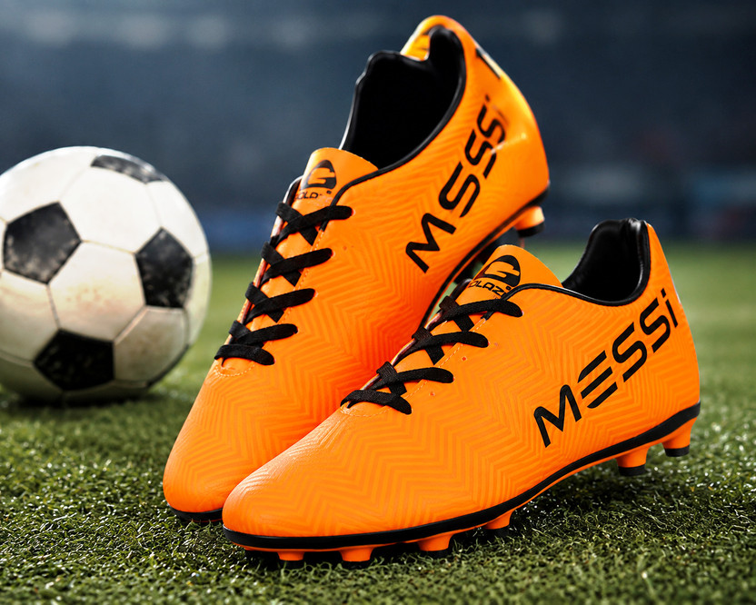 GOLAZO Messi Football Shoes For Men(Orange , 4)