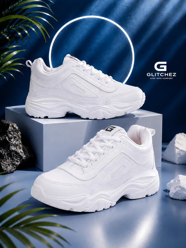 Glitchez Walking/Outdoor/Sports Running Shoes For Men Casuals For Men Outdoors For Men(White , 10)