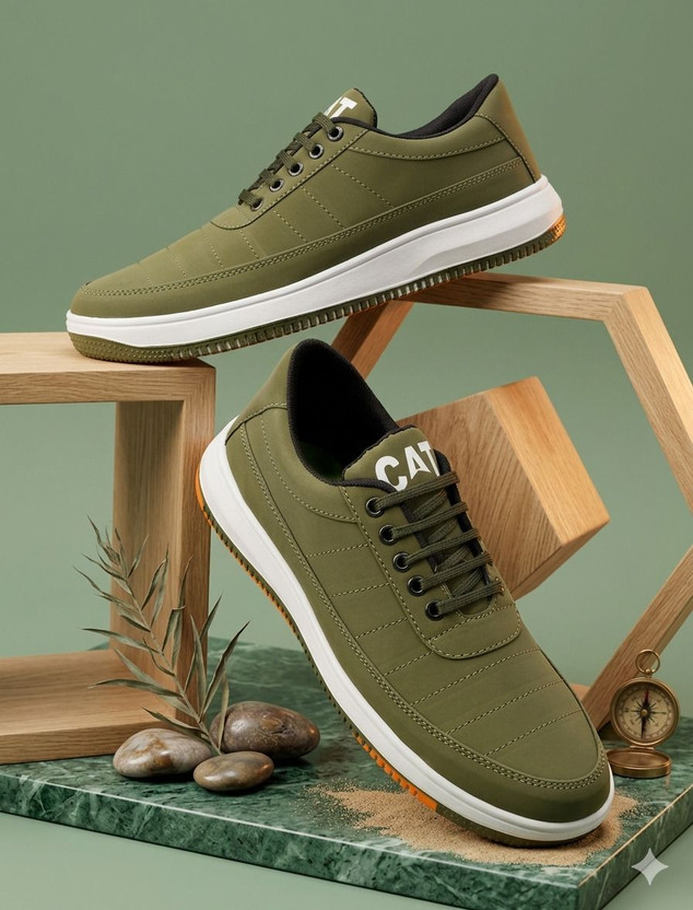 Vikas Trendy Canvas Men's Ankle Sneakers | Stylish Black Casual Sports Shoes High Tops For Men(Green , 10)