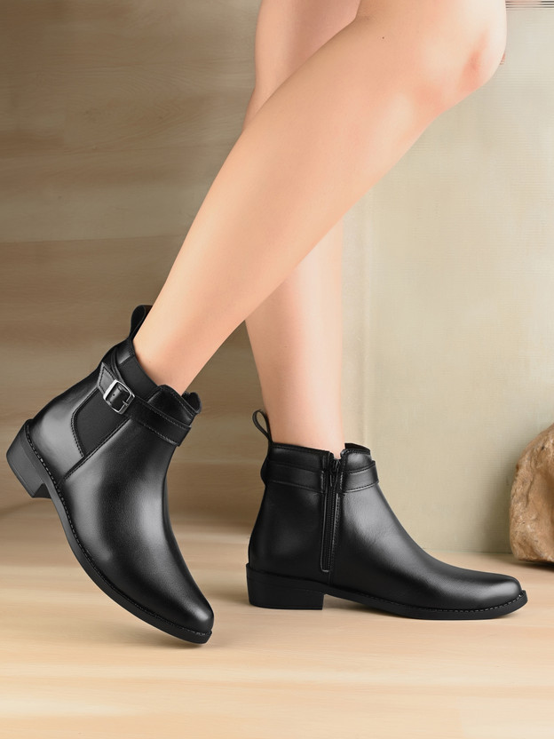 Layasa New Fashion Comfort Heel Boot Boots For Women(Black , 6)