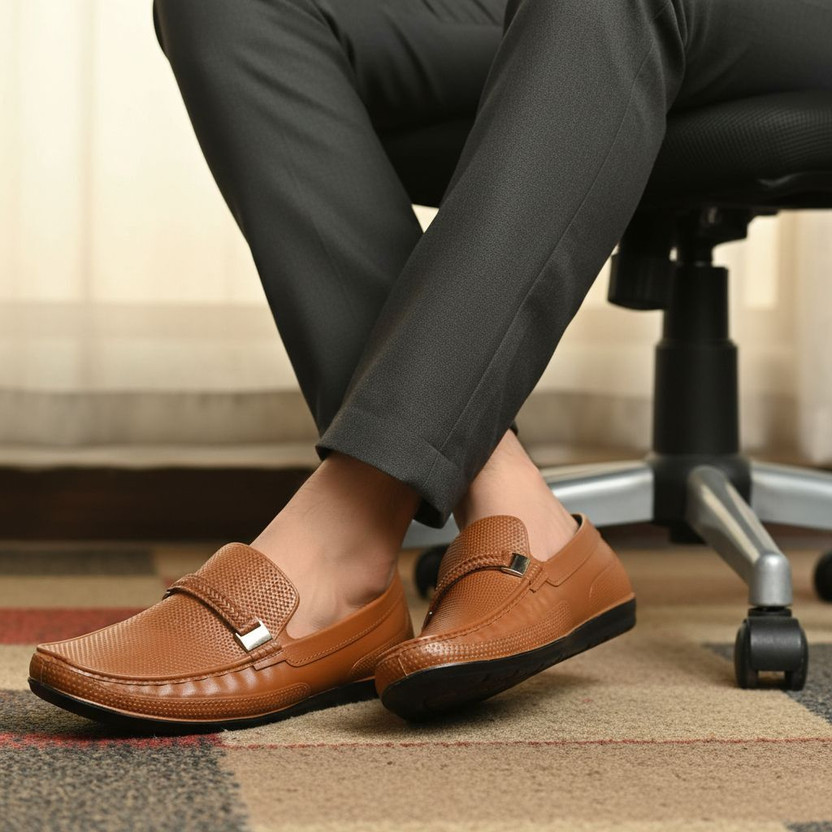 AJANTA Casual PVC Waterproof Loafers For Men(Tan , 10)