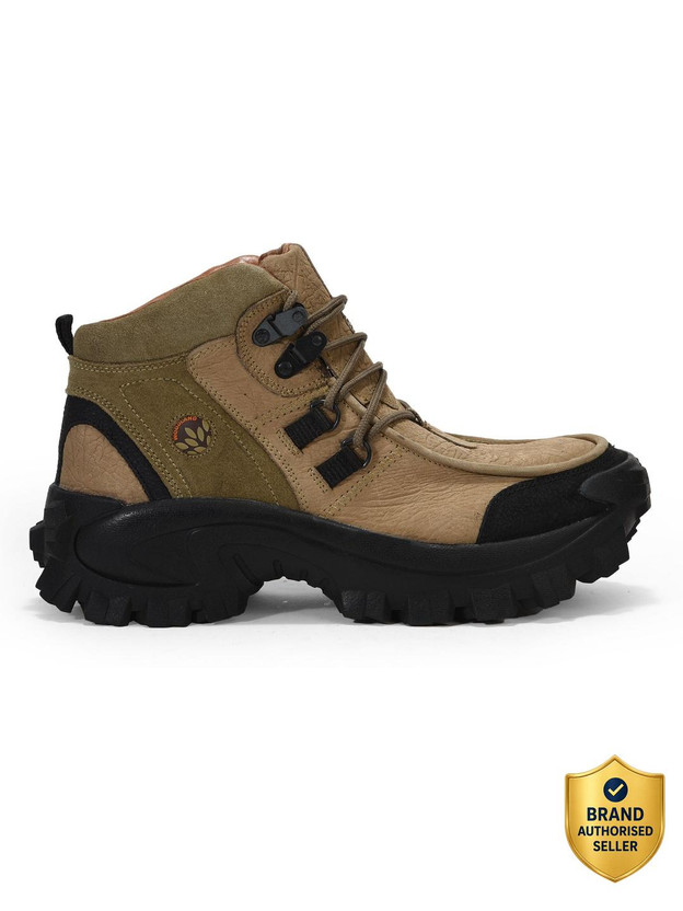 WOODLAND Outdoor Durable Comfortable Everyday High Ankle Boots For Men(Khaki , 8)